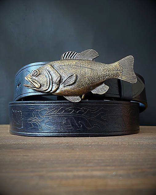 Pánske doplnky - Rybársky opasok Golden Fish - 16839382_