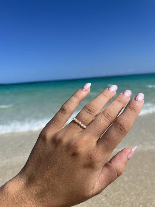 ✽ Prsteň NŪRA z prírodných riečnych perál