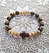 Náramky - Drevený náramok - ruženec (17cm a 17,5cm) (cca 17,5 cm) - 16839529_