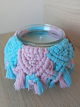 Sviečky - Sójová macramé sviečka dvojfarebná deluxe XXL - 16837771_
