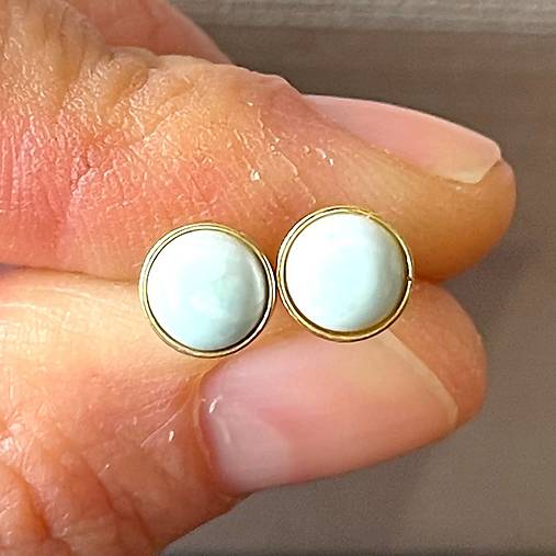 ZĽAVA 20% Larimar Gold Plated AG925 Earrings / Strieborné náušnice s larimarmi pozlátené E025