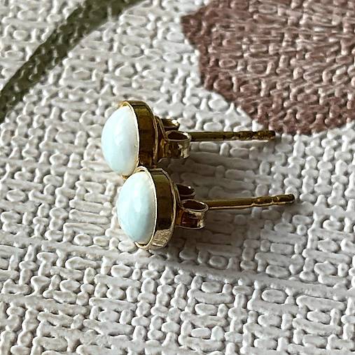 ZĽAVA 20% Larimar Gold Plated AG925 Earrings / Strieborné náušnice s larimarmi pozlátené E025