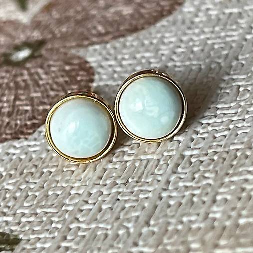 ZĽAVA 20% Larimar Gold Plated AG925 Earrings / Strieborné náušnice s larimarmi pozlátené E025