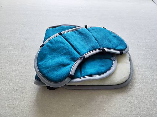 Detský textil - VLNIENKA Podložka do autosedačky Britax Römer Kidfix i-size  100% Merino TOP SUPER WASH Natural 100% ľan petrol Green - 16840970_