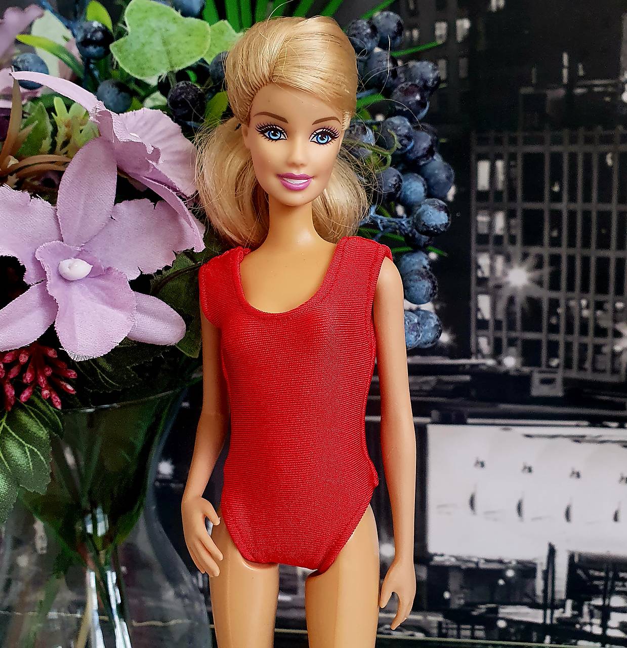 Červené plavky pre Barbie