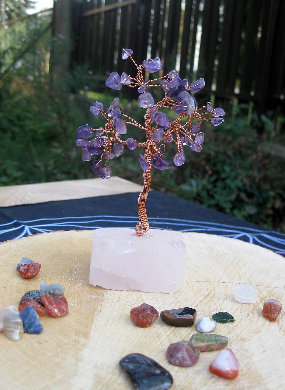 Stromček šťastia (ametyst a ruženín)