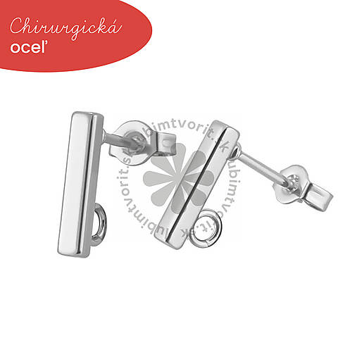 Komponenty - (7401) Náušnicové puzetky, 10x2 mm - 1 pár - 16843094_