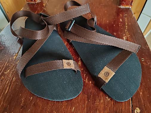 Ponožky, pančuchy, obuv - Barefoot sandále - JEDNOFAREBNÉ (TMAVOHNEDÁ) - 16842725_