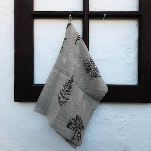 Úžitkový textil - Ľanová utierka (Bylinky) - 16846426_