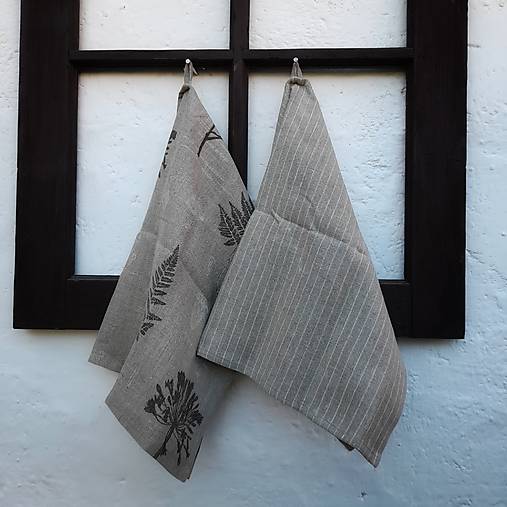 Úžitkový textil - Ľanová utierka (Pásik) - 16846427_