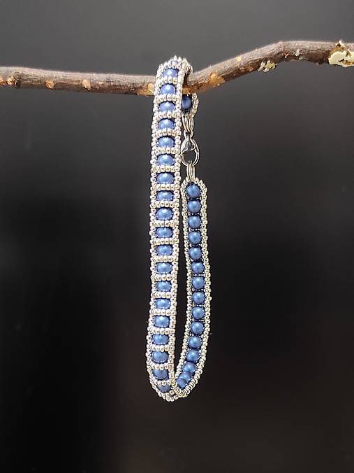 Náramky - Náramok Swarovski perly modré  - 16850809_