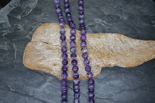 Minerály - Ametyst ševron (šnúry) 4-6-8-10-12 (10mm (39ks)) - 16850955_
