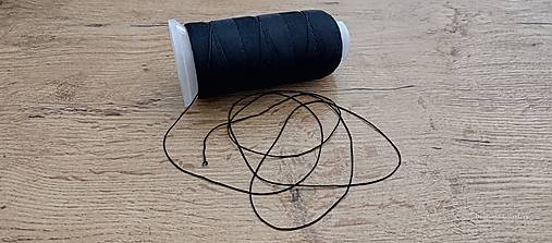 Galantéria - Ozdobná Macrame niť -2 mm - Balenie 200 metrov (Čierna) - 16854693_