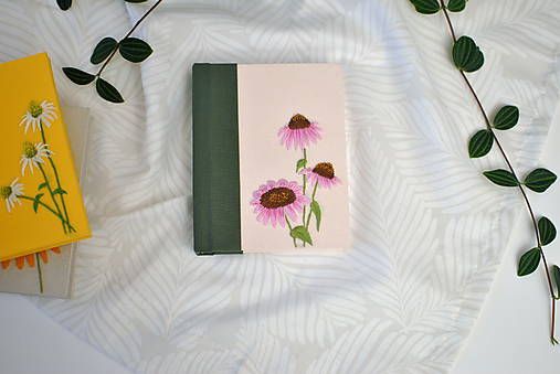 Papiernictvo - Zápisník "Echinacea" (Ružová - 100 listov, hrúbka zápisníka 2,2 cm) - 16854281_