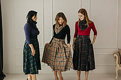 Sukne - Zavinovacia sukňa tartan Alica navy/viacfarebná - 16854039_