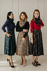Sukne - Zavinovacia sukňa tartan Alica navy/viacfarebná - 16854040_