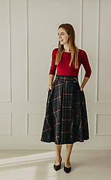 Sukne - Zavinovacia sukňa tartan Alica navy/viacfarebná - 16854042_