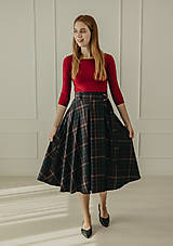 Sukne - Zavinovacia sukňa tartan Alica navy/viacfarebná - 16854044_