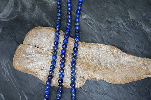 Minerály - Lapis lazuli II. 4-6-8-10-12 (šnúra) (48ks (8mm)) - 16854498_