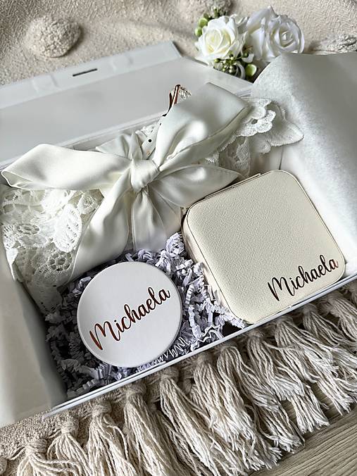 Župany - Môj svadobný deň - personalizovaný darčekový ženský box - 16856311_