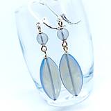 Náušnice - Náušnice MODRÉ OVÁLIKY - 16855822_