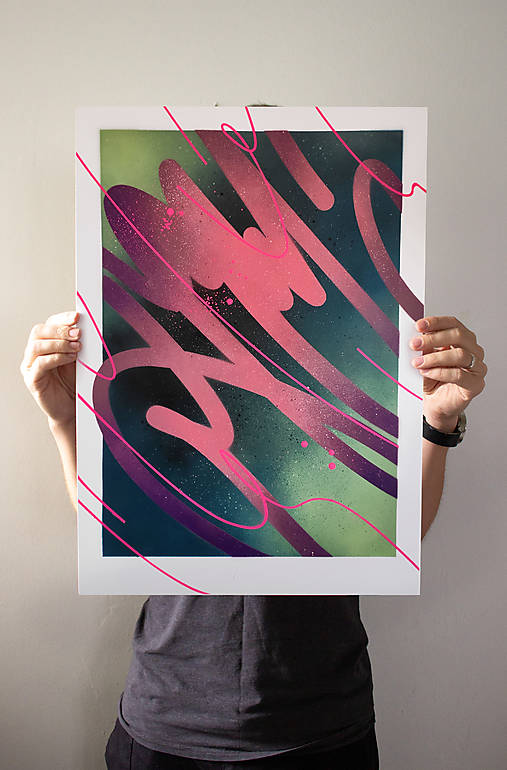Grafika - Sprejovaná grafika (stencil art) - Abstrakt - 16855401_