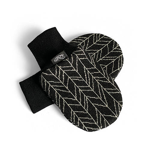 Detské doplnky - MERINO Baby rukavičky "black line knit" - 16858862_