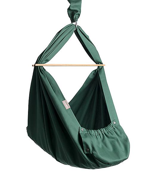 Detský textil - homba baby hačka závesná kolíska bavlnená zelená - 16860087_