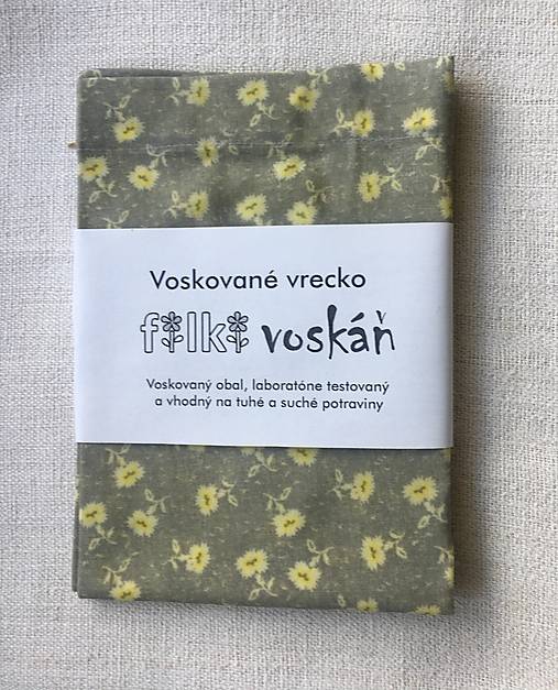 Príbory, varešky, pomôcky - FILKI voskáň - voskované vrecko 35 cm - farebné varianty (sivé kvietky) - 16859694_