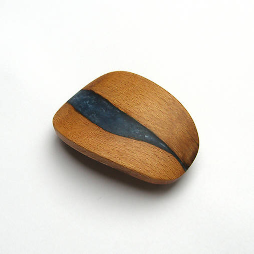 Ozdoby do vlasov - Drevená spona do vlasov - buková so živicou - 16862435_