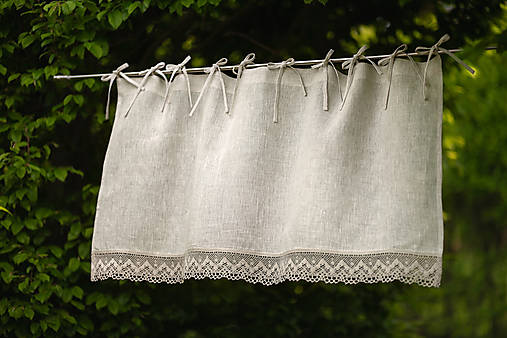 Úžitkový textil - Ľanová záclonka Bernadetta - 16862175_