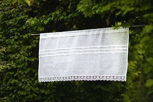 Úžitkový textil - Ľanová záclona Natural White - 16862193_