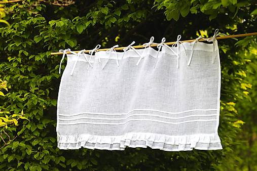 Úžitkový textil - Ľanová záclonka Francesca - 16862205_