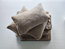 Úžitkový textil - VLNIENKA prehoz na gauč VELVET acryl Cappuccino dvojitý ušijeme podľa vlastných rozmerov - 16864033_