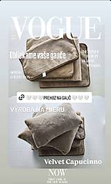 Úžitkový textil - VLNIENKA prehoz na gauč VELVET acryl Cappuccino dvojitý ušijeme podľa vlastných rozmerov - 16864394_