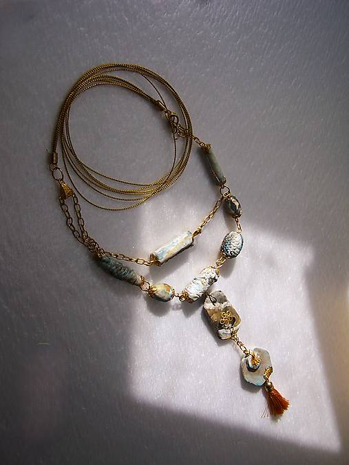 Náhrdelníky - lel, náhrdelník gold antik - 16865928_