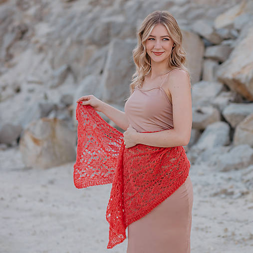 Šatky - Šatka alpaca silk | Coral Beauty - 16866837_