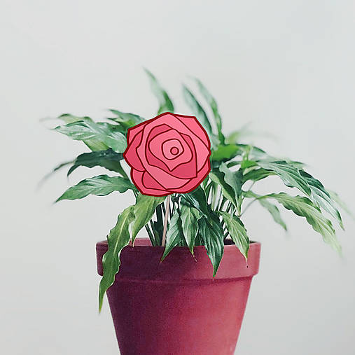 Dekorácie - Floral zápich do kvetináča (s obrysmi) - 16869330_