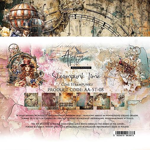 Papier - Scrapbook papier 8x8 Steampunk Time - 16871328_