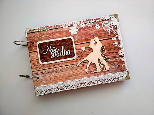 Papiernictvo - Fotoalbum svadobný - kniha hostí A5 Zaľúbení - 16870128_
