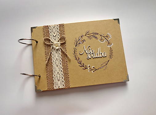 Papiernictvo - Kreslený fotoalbum- kniha hostí floral Bylinky A5  - 16870174_