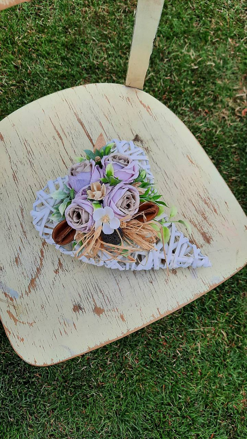 Dekorácie - Ikebana srdce (Fialová) - 16873473_