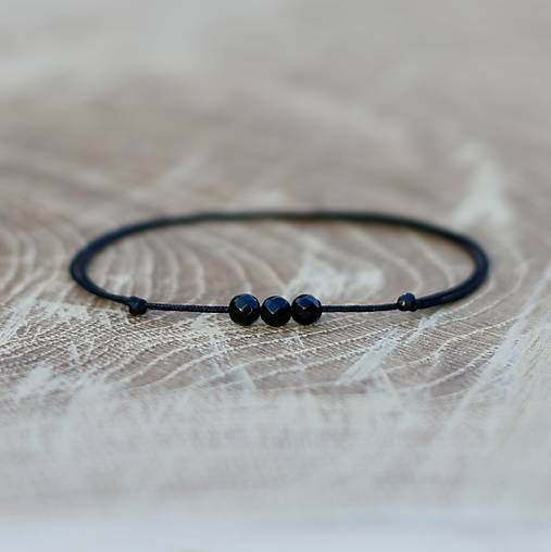 Náramky - Minimalistický náramok - ónyx  - 16871734_