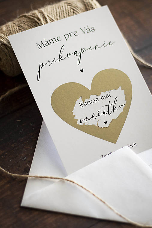 Papiernictvo - Stieracia kartička "Vnúčatko" - Oznámenie o tehotenstve - 16873656_