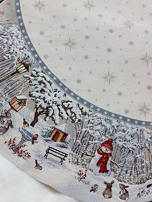 Úžitkový textil - Vianočný obrus Gobelínový (Obrus okrúhly priemer 160 cm) - 16872006_