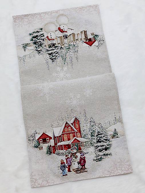 Úžitkový textil - Vianočný obrus  gobelínový  (Štóla 38x 100 cm) - 16872158_