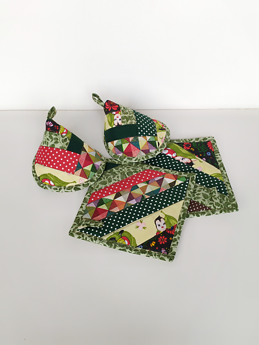 Úžitkový textil - Chňapky a ušká - sada do kuchyne  - 16876614_