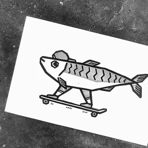 Grafika - Fishy skater boi - 16878037_
