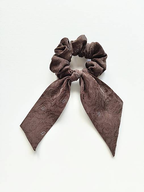 Maxi scrunchie hodvábna (hnedá)