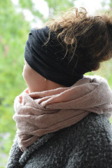 Čiapky, čelenky, klobúky - Čelenkočiapka  100% merino antracit - 16877798_